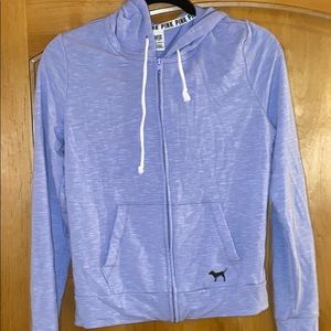 lavender zip up from PINK, size xs, has a hood